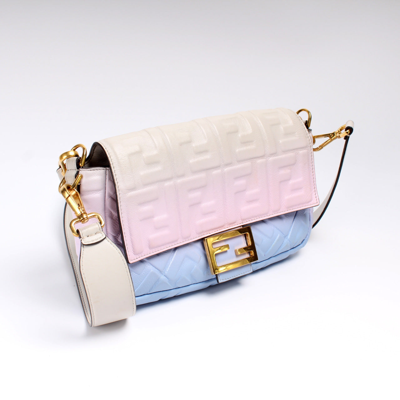 Fendi 8BR600uette FF Embossed Lambskin Bag