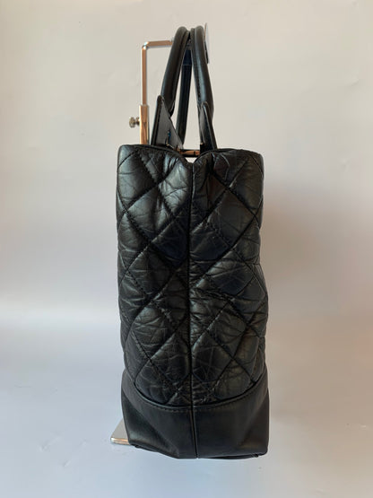 Chanel Portobello Shopping Tote Bag with Handle Black CC Lined Quilted
