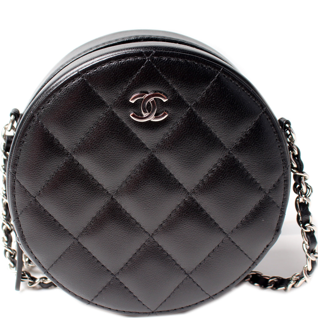 Chanel Round Clutch With Chain Lambskin 30M Bag