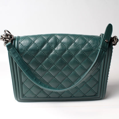 Chanel Boy Flap Large Calfkin Embellished Stitch 18M Bag