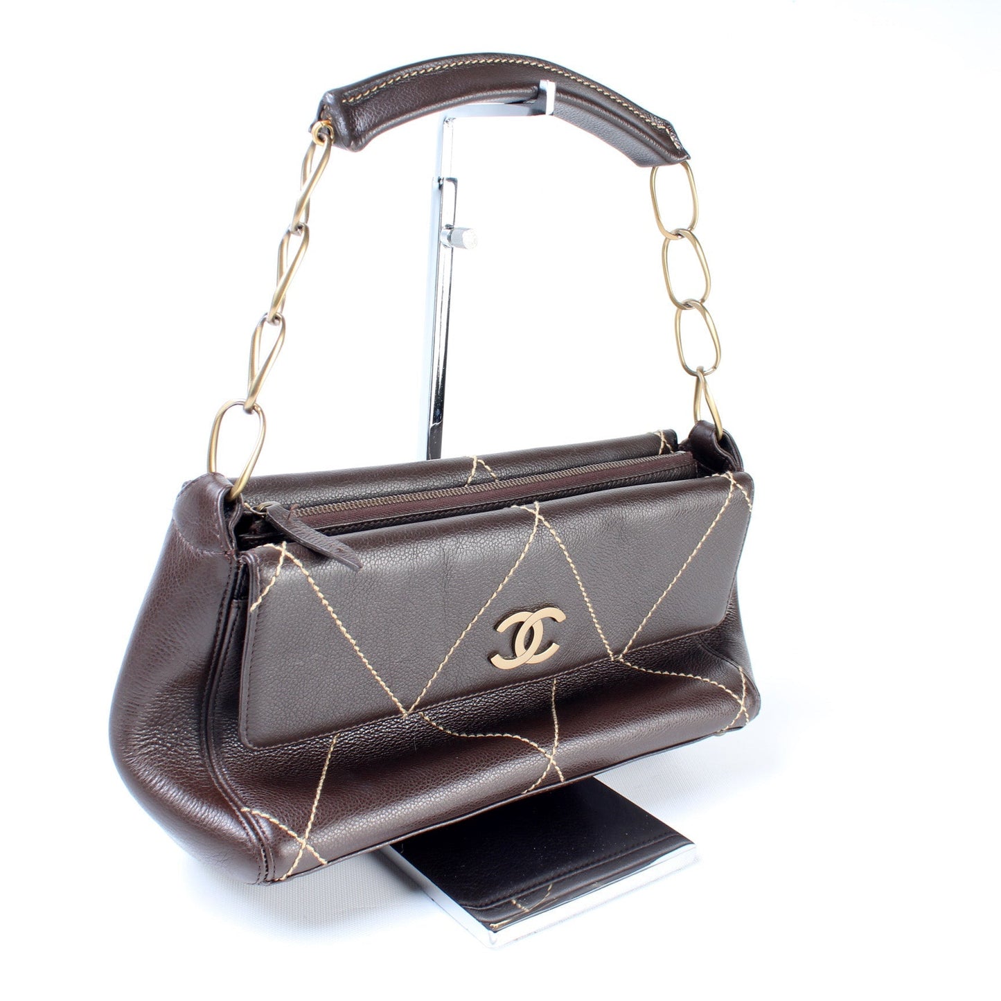 Chanel Surpique Vintage Leather Flap Bag
