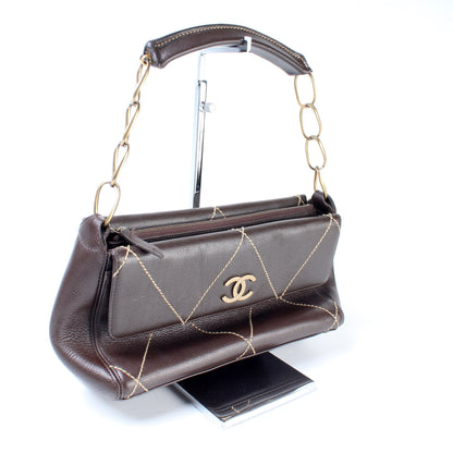 Chanel Surpique Vintage Leather Flap Bag