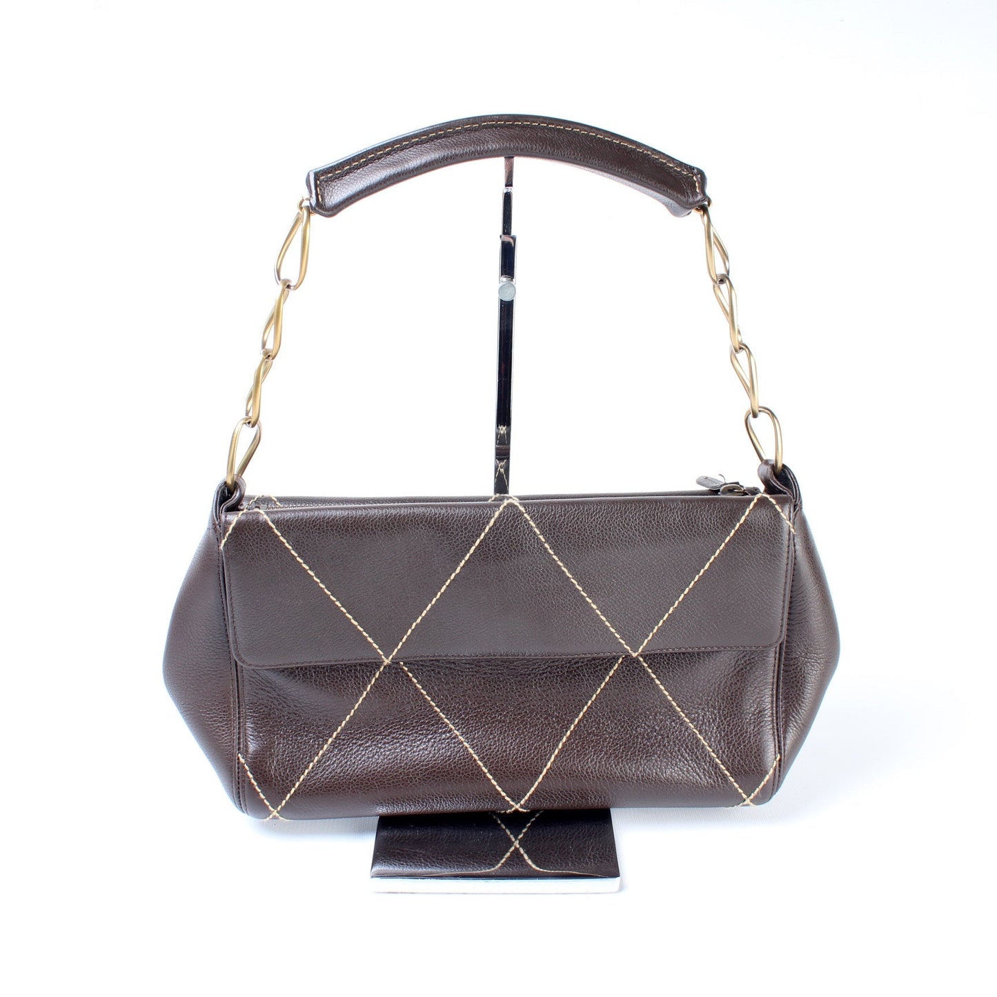 Chanel Surpique Vintage Leather Flap Bag