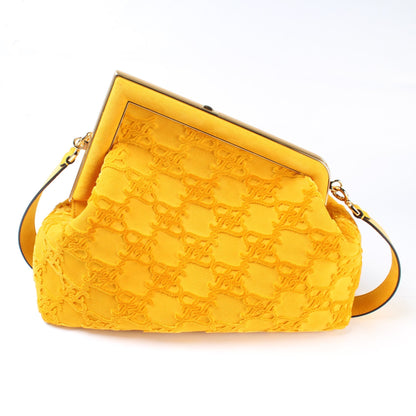 Fendi First Medium FF Karligraphy Suede Bag