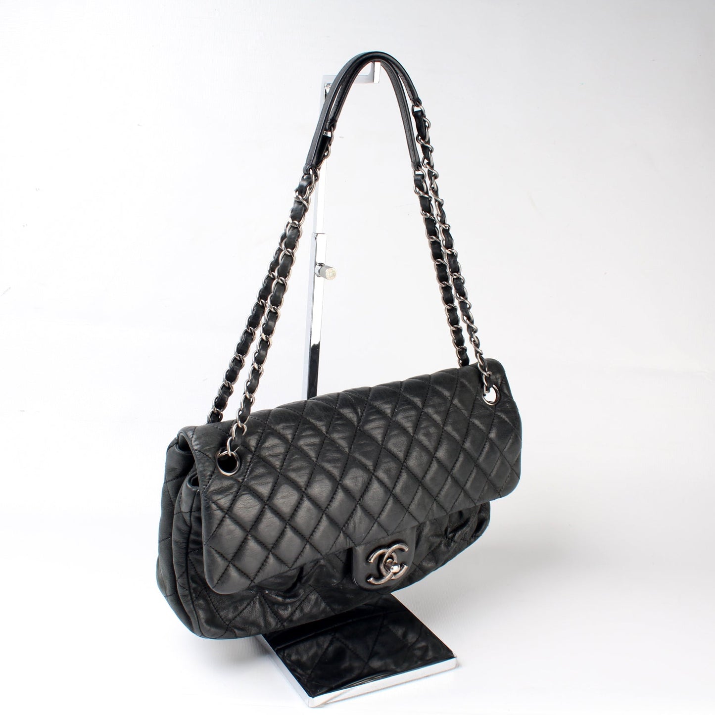 Chanel Coco Pleats Flap Iridescent Calfskin Large Bag