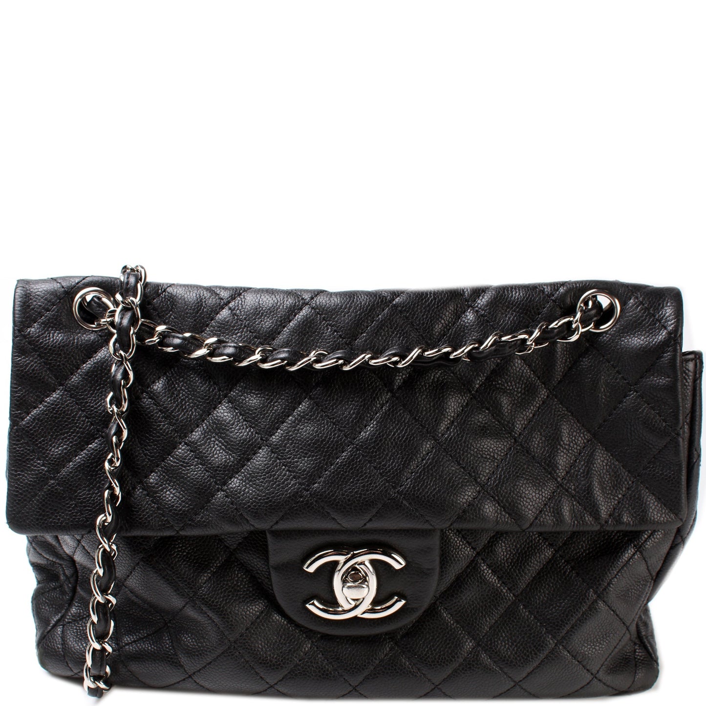 Chanel Washed Caviar Jumbo Single Flap 12M Bag