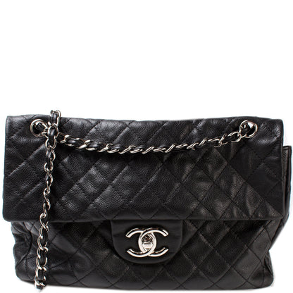 Chanel Washed Caviar Jumbo Single Flap 12M Bag