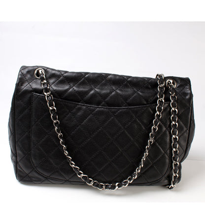 Chanel Washed Caviar Jumbo Single Flap 12M Bag