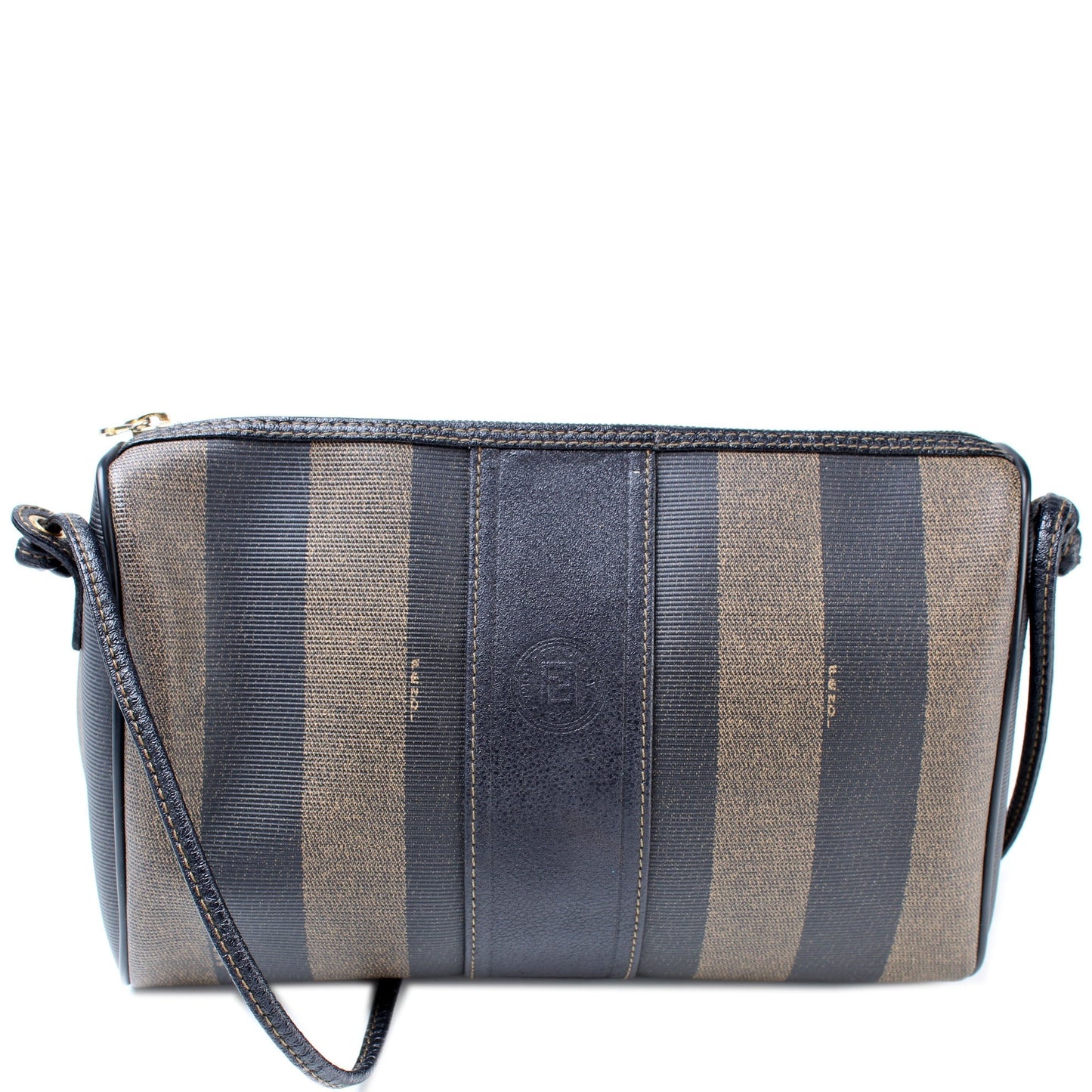 Fendi Pequin Stripe Vintage Crossbody Bag