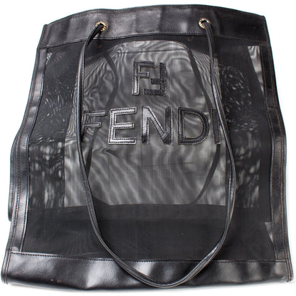 Fendi Mesh FF Logo Shopping Tote Bag