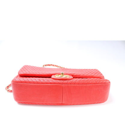 Chanel Medallion Charm Flap Chevron Wrinkled Lambskin 20M Bag