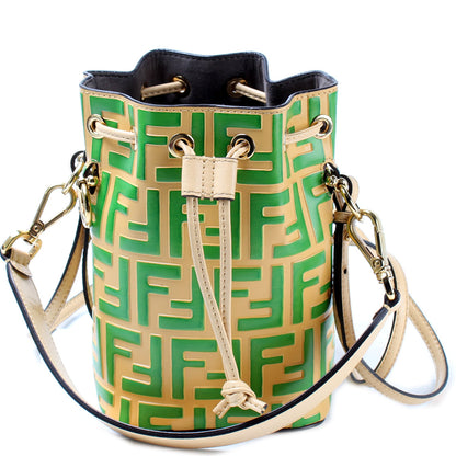 Fendi 8BS010 Mini Mon Tresor Bucket FF Leather Bag