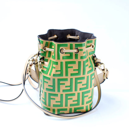 Fendi 8BS010 Mini Mon Tresor Bucket FF Leather Bag
