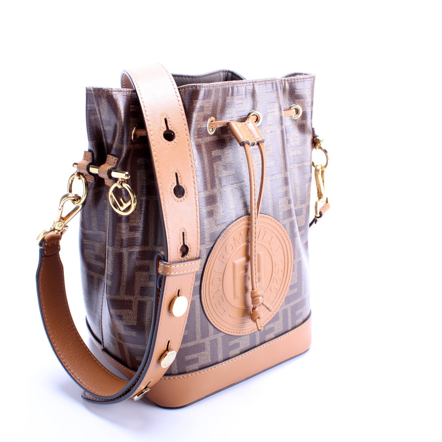 Fendi 8BT298 Grande Mon Tresor Bucket Glazed Zucca Bag