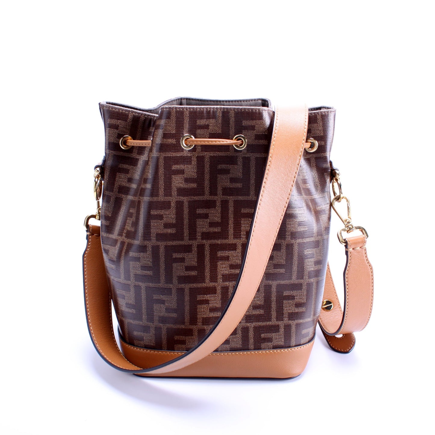 Fendi 8BT298 Grande Mon Tresor Bucket Glazed Zucca Bag