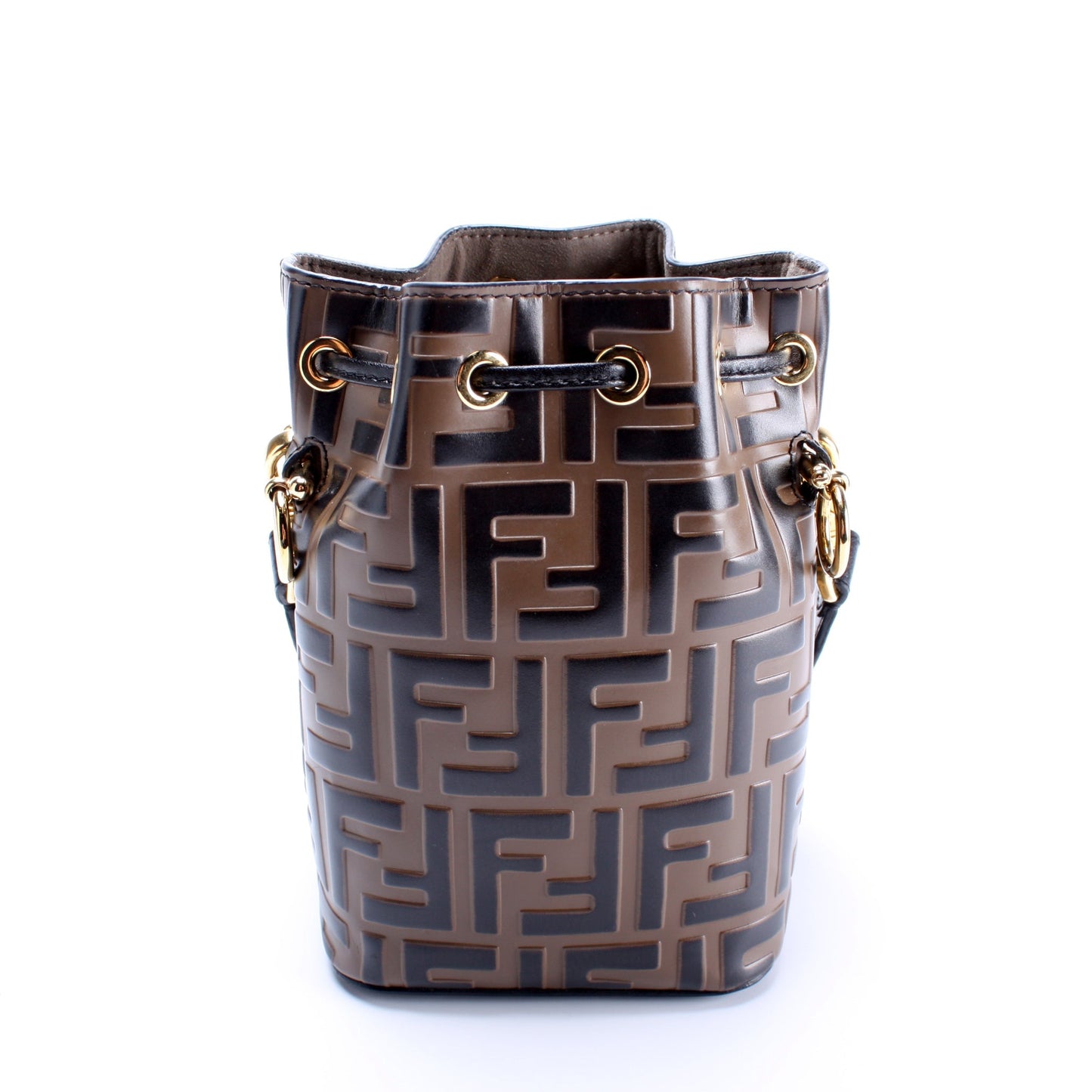 Fendi Mini Mon Tresor Bucket FF Leather Bag