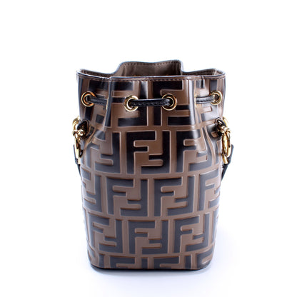Fendi Mini Mon Tresor Bucket FF Leather Bag