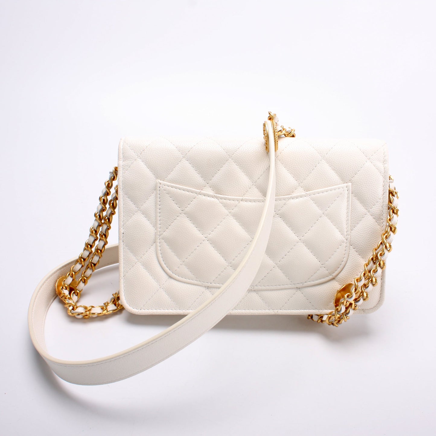 Chanel WOC Classic Quilted Caviar Medallion Bag