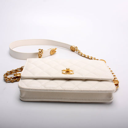 Chanel WOC Classic Quilted Caviar Medallion Bag