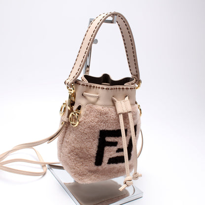Fendi 8BS010 Mini Mon Tresor Bucket FF Shearling Bag