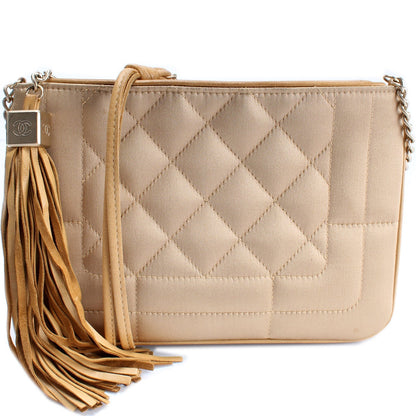 Chanel Tassel Quilted Satin Shoulder Bag