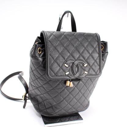 Chanel CC Filigree Backpack Caviar 25M Bag