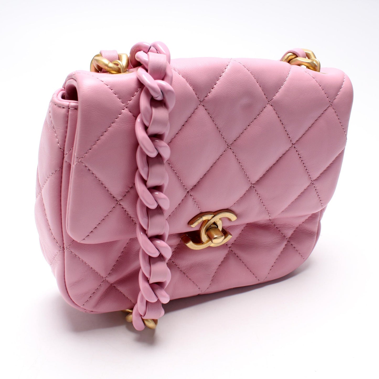 Chanel Lacquered Chain Flap Small 31+M Bag
