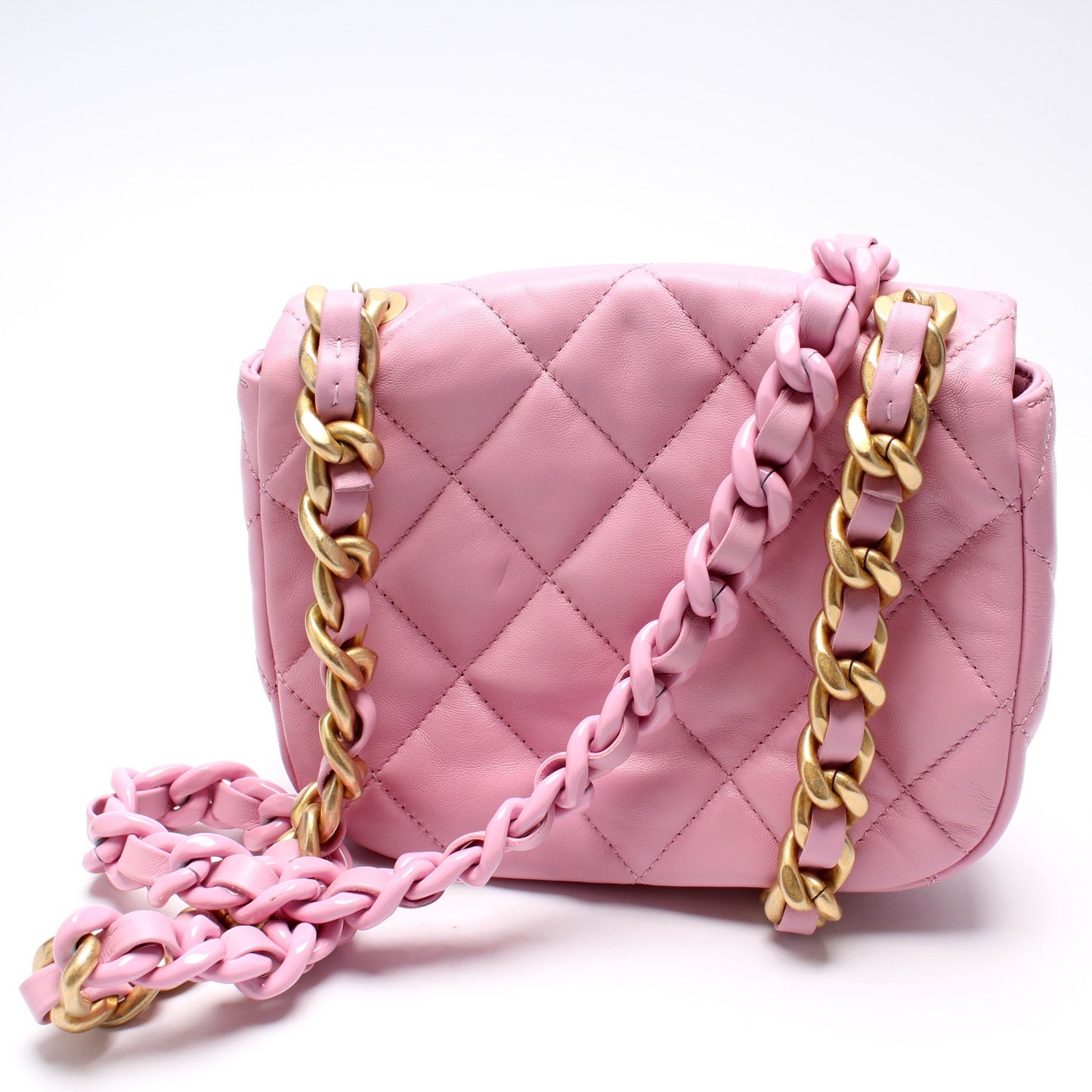 Chanel Lacquered Chain Flap Small 31+M Bag