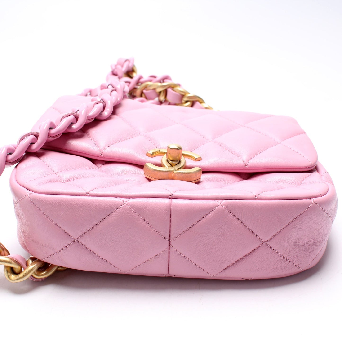 Chanel Lacquered Chain Flap Small 31+M Bag