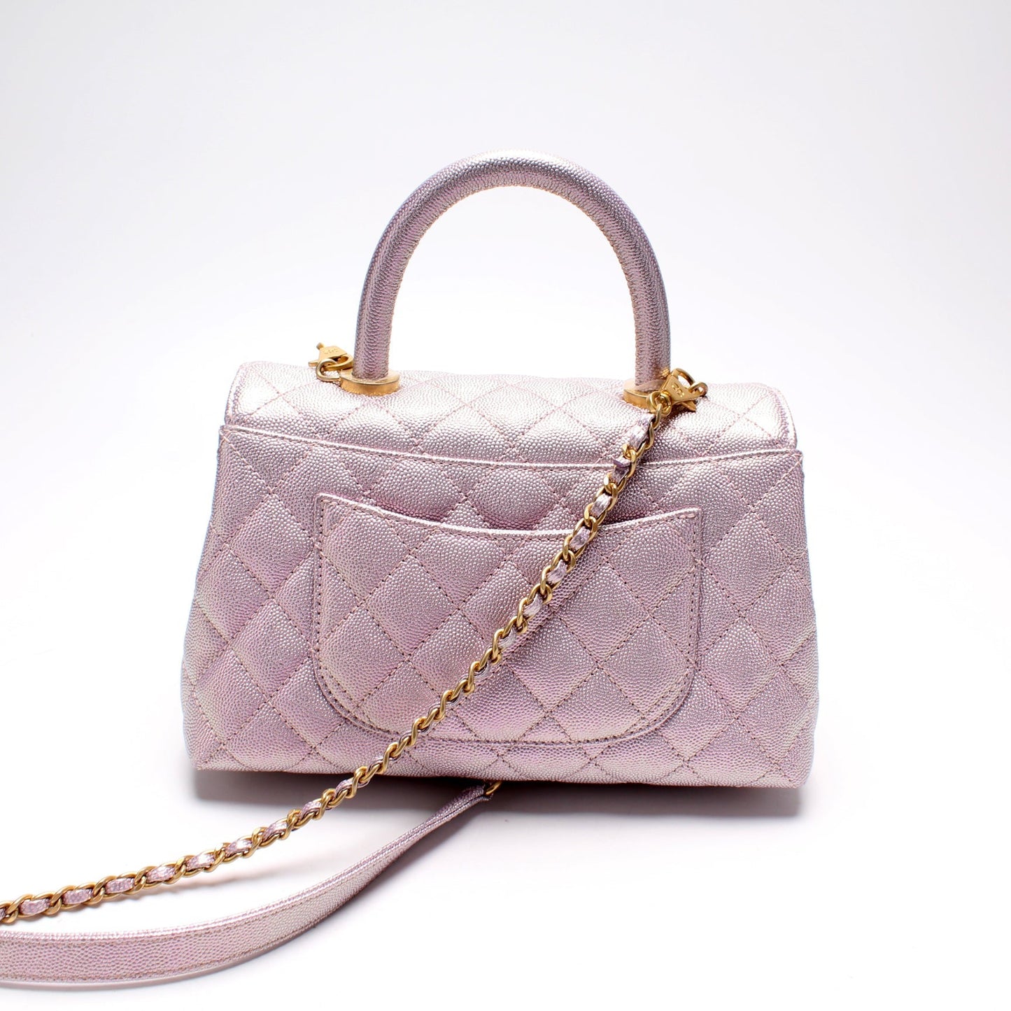 Chanel Coco Top Handle Mini Caviar Iridescent Bag