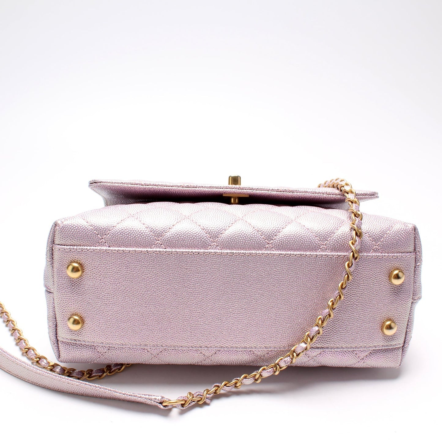 Chanel Coco Top Handle Mini Caviar Iridescent Bag