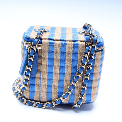 Chanel Mini Vanity Case With Chain Raffia 31M Bag