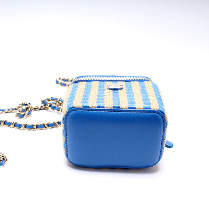 Chanel Mini Vanity Case With Chain Raffia 31M Bag