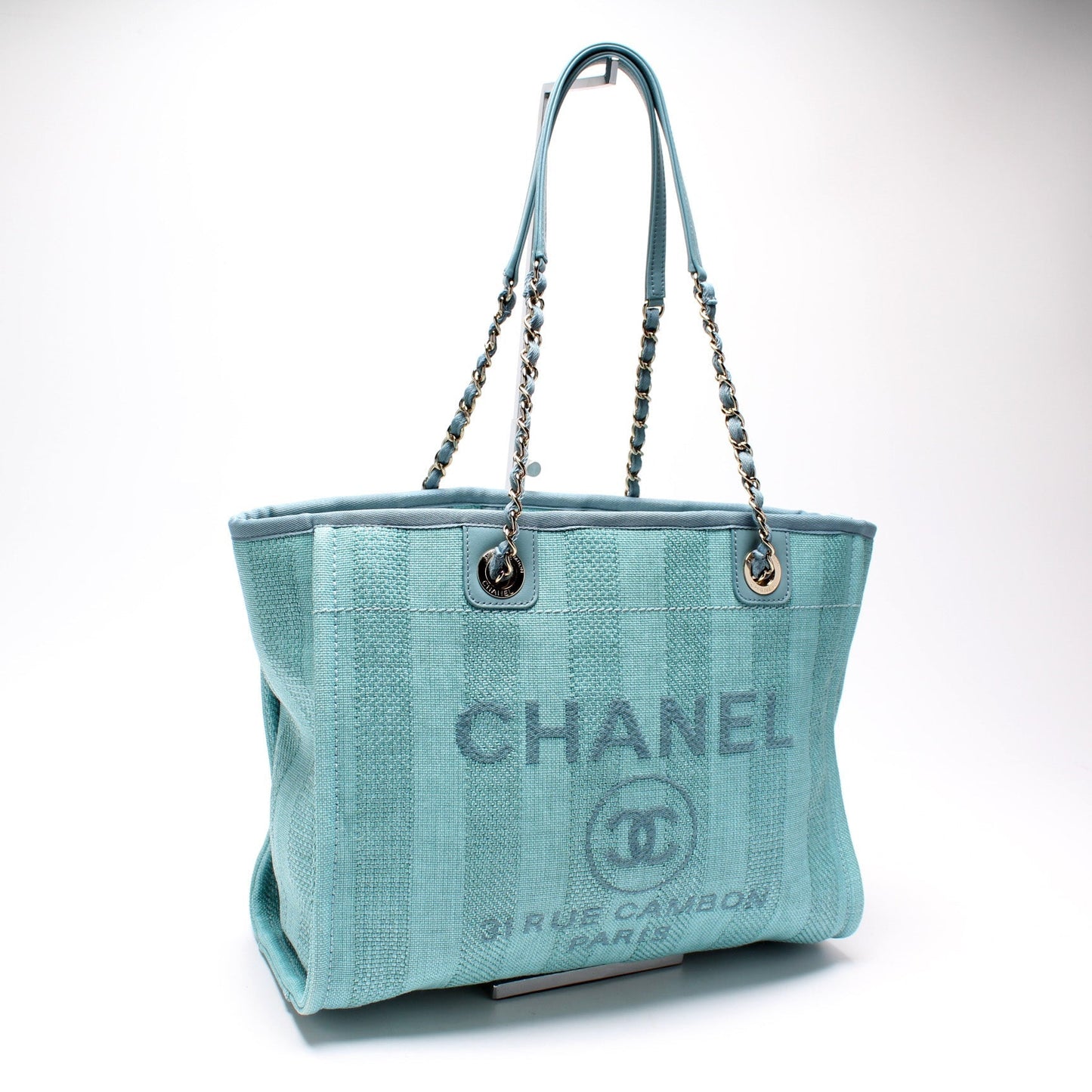 Chanel Deauville Canvas Tote Small Bag