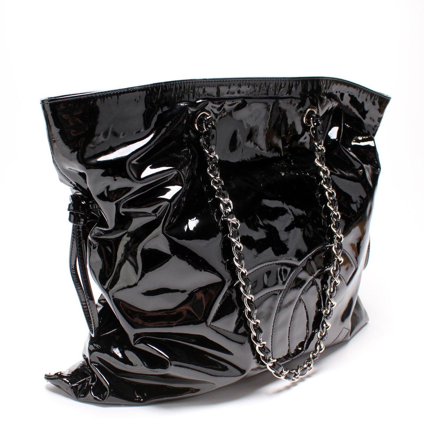 Chanel CC Bon Bon Patent Leather Tote Large Bag