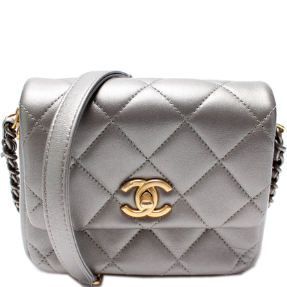 Chanel Mini Side Note Metallic Lambskin Bag