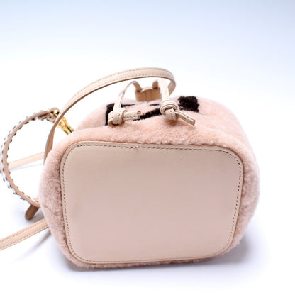Fendi 8BS010 Mini Mon Tresor Bucket FF Shearling Bag