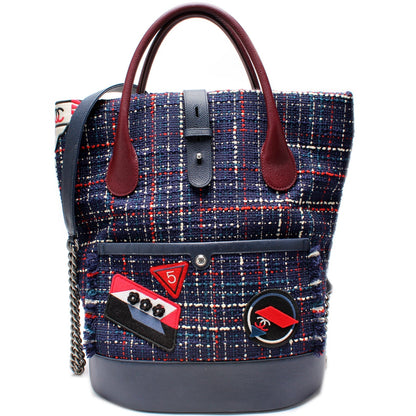 Chanel Tweed Crest Trip Backpack 22M Bag