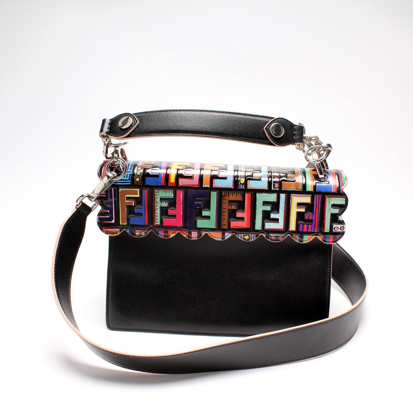 Fendi 8M0381 Kan I FF Patent Leather Small Bag