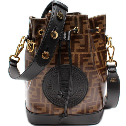 Fendi 8BT298 Grande Mon Tresor Bucket Glazed Zucca Bag