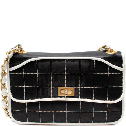 Chanel Mademoiselle Chocolate Bar Satin Flap Bag