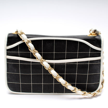 Chanel Mademoiselle Chocolate Bar Satin Flap Bag
