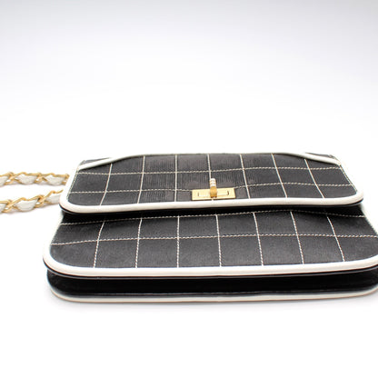 Chanel Mademoiselle Chocolate Bar Satin Flap Bag