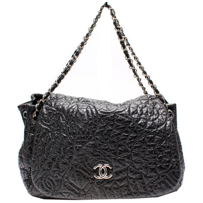 Chanel CC Vinyl Graphic Edge Accordion Flap 12M Bag