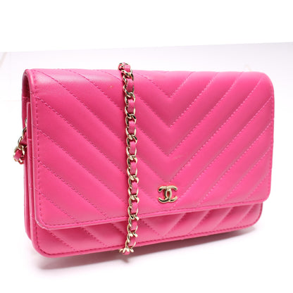 Chanel WOC Chevron Quilted Lambskin Bag