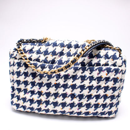 Chanel Tweed Houndstooth 19 Maxi Flap Bag
