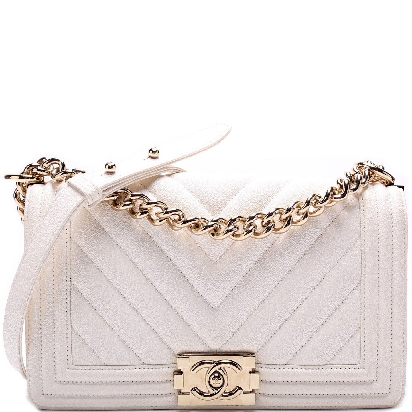 Chanel Boy Flap Medium Chevron Caviar 25-29M Bag