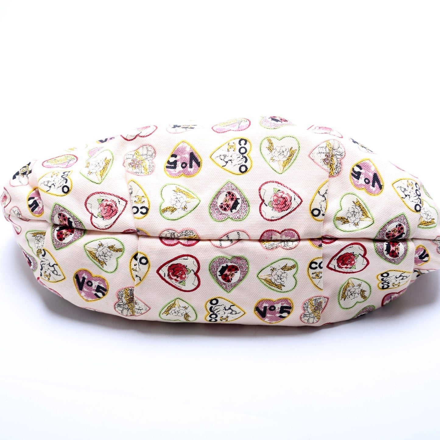 Chanel Coco Hearts Canvas Shoulder 10M Bag