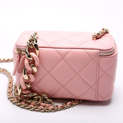 Chanel CC Vanity W/ Chain Quilted Lambskin Bag