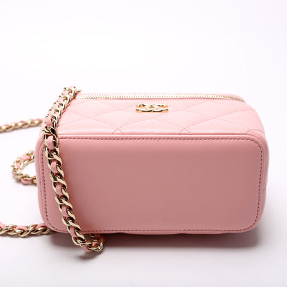 Chanel CC Vanity W/ Chain Quilted Lambskin Bag
